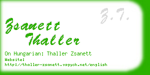 zsanett thaller business card